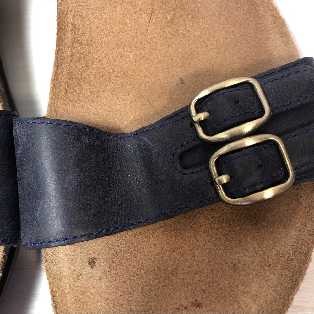 Dansko Blythe Navy Milled Nubuck Leather Platform Sandal  Size 38/US 7.5-8 - Picture 3 of 8